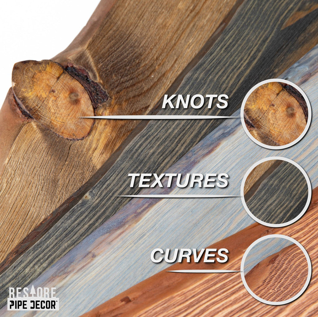 RESTORE Sunset Cedar 36 in. Live Edge Wood Shelf (Wood Only)