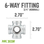 3/4 in. Galvanized 6-Way Fitting