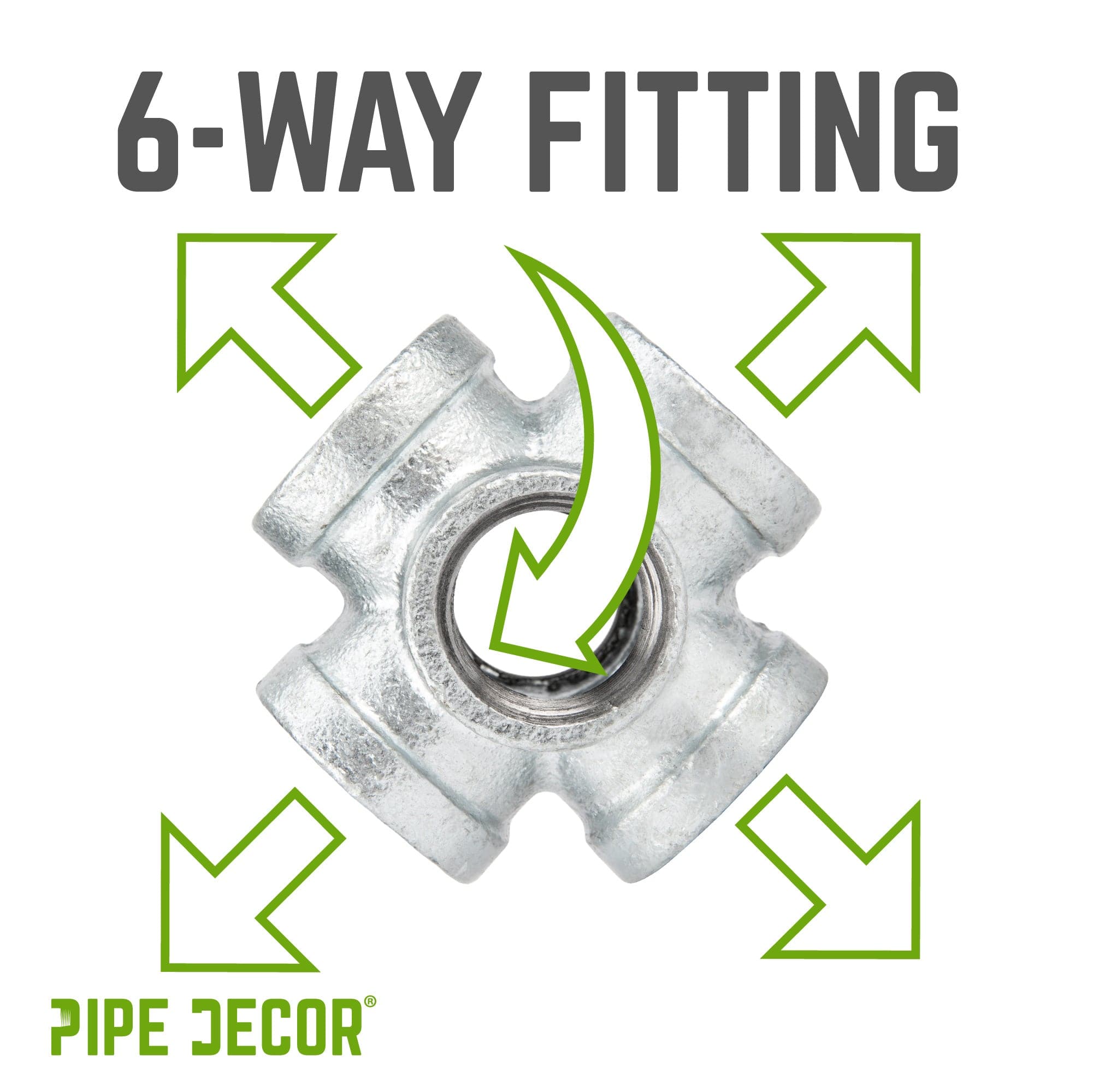 3/4 in. Galvanized 6-Way Fitting