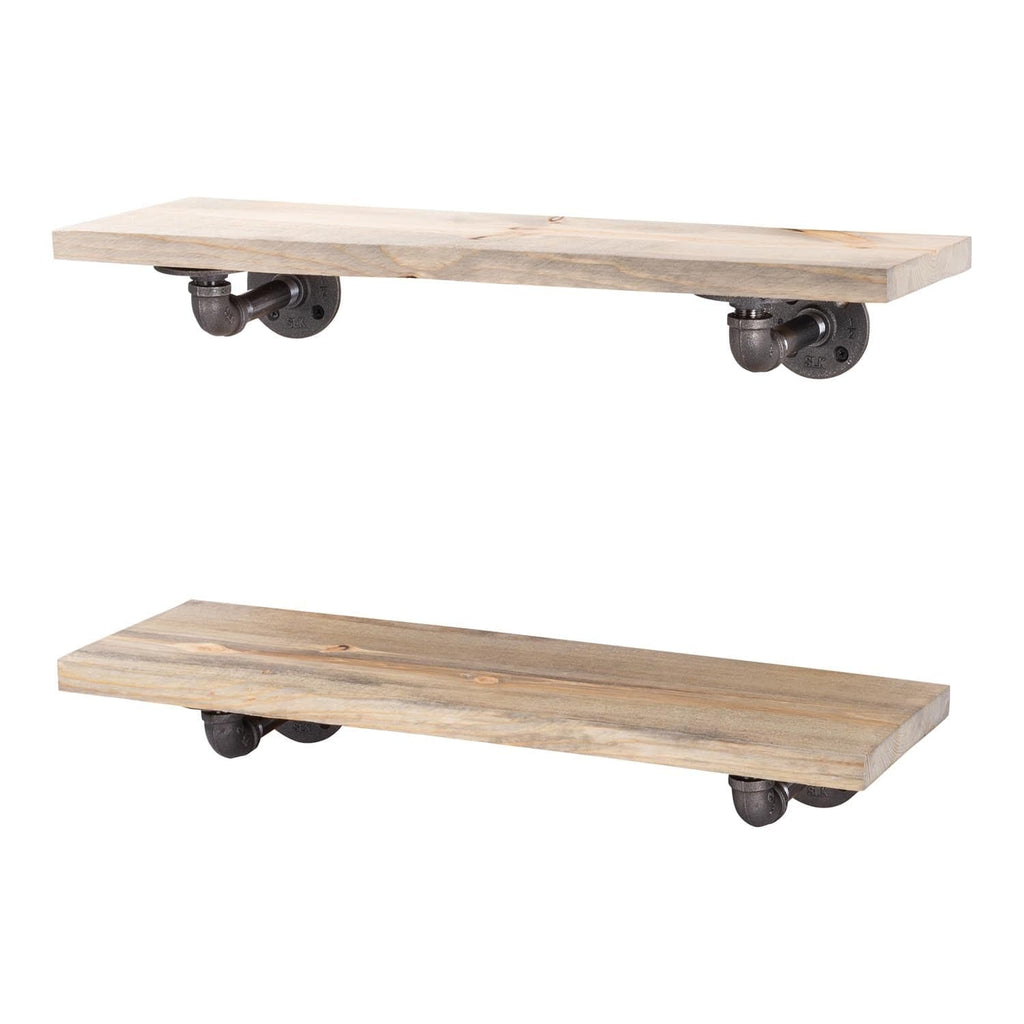 RESTORE Driftwood Tan 24 in. Shelves with L-Shaped Brackets