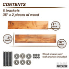 RESTORE Sunset Cedar 36 in. Shelves with Straight Brackets