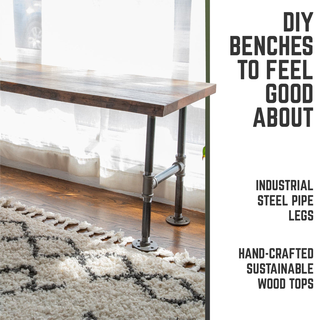 RESTORE Sunset Cedar Solid Live Edge Wood Accent Bench