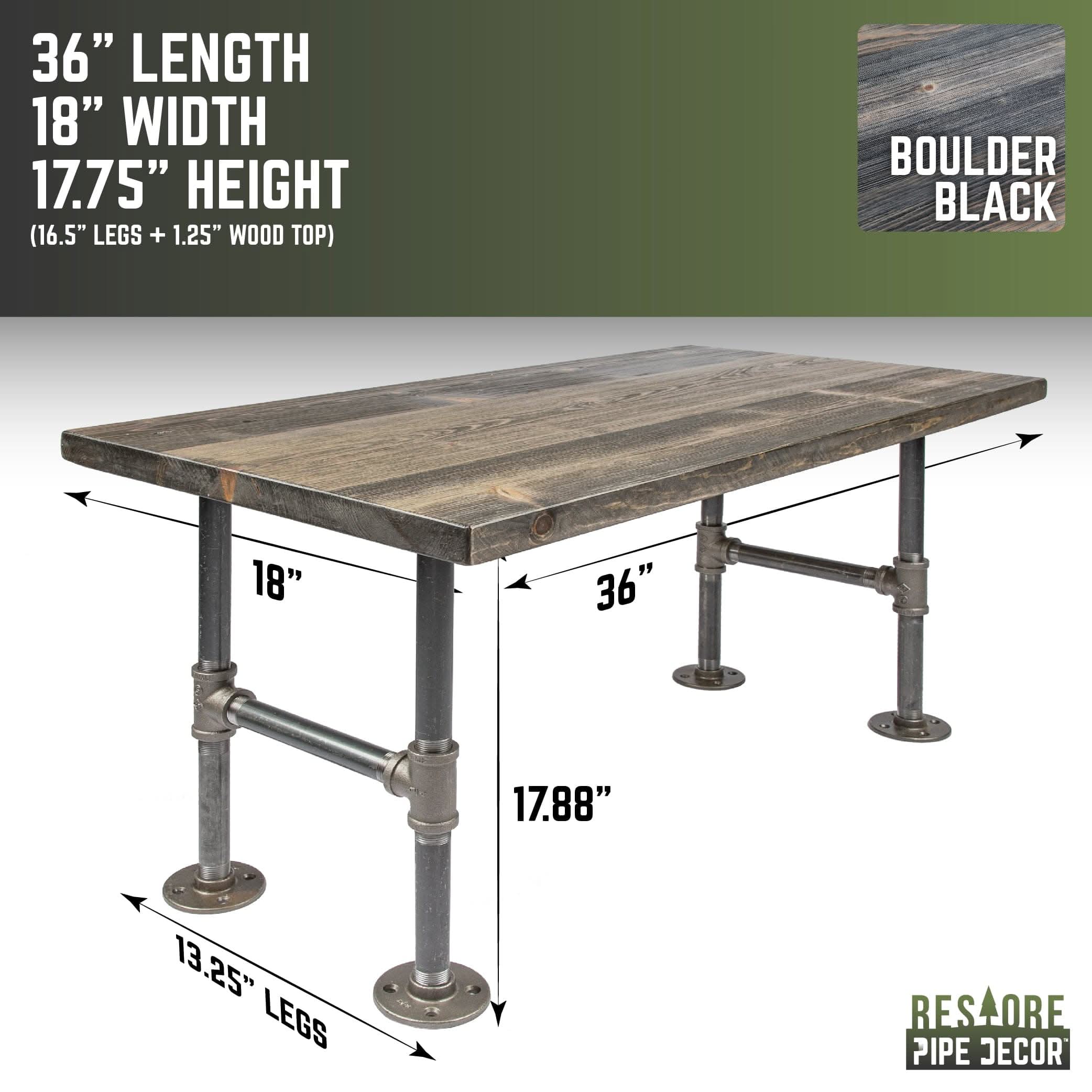 RESTORE Boulder Black Solid Wood Coffee Table
