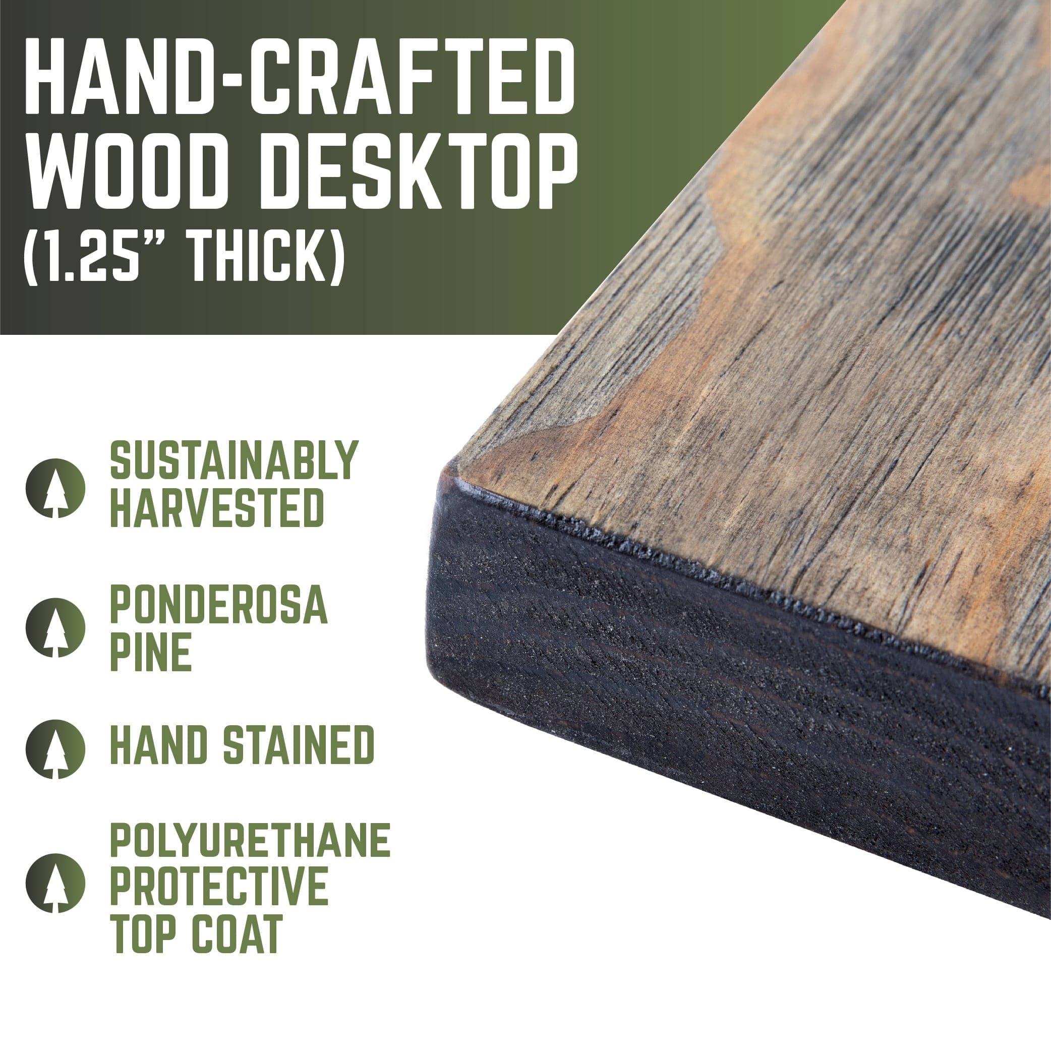 RESTORE Boulder Black Solid Wood Office Desk