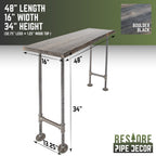 RESTORE Boulder Black Solid Live Edge Wood Console Table