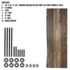 RESTORE Boulder Black Solid Live Edge Wood Console Table