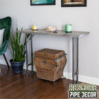RESTORE Riverstone Grey Solid Live Edge Wood Console Table