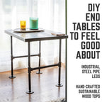 RESTORE Boulder Black Solid Wood End Table