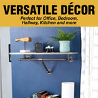 36 in. Wall Mounted Clothing Rack with Wood Shelf, Riverstone Grey