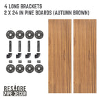 RESTORE Autumn Brown 24 in. Shelves with L-Shaped Brackets