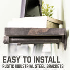 RESTORE Boulder Black 24 in. Shelves with Straight Brackets