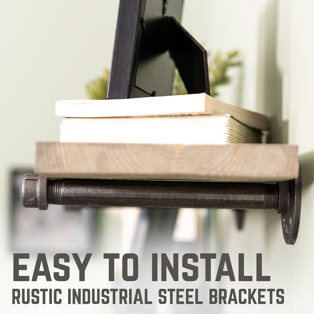 RESTORE Driftwood Tan 24 in. Shelves with Straight Brackets