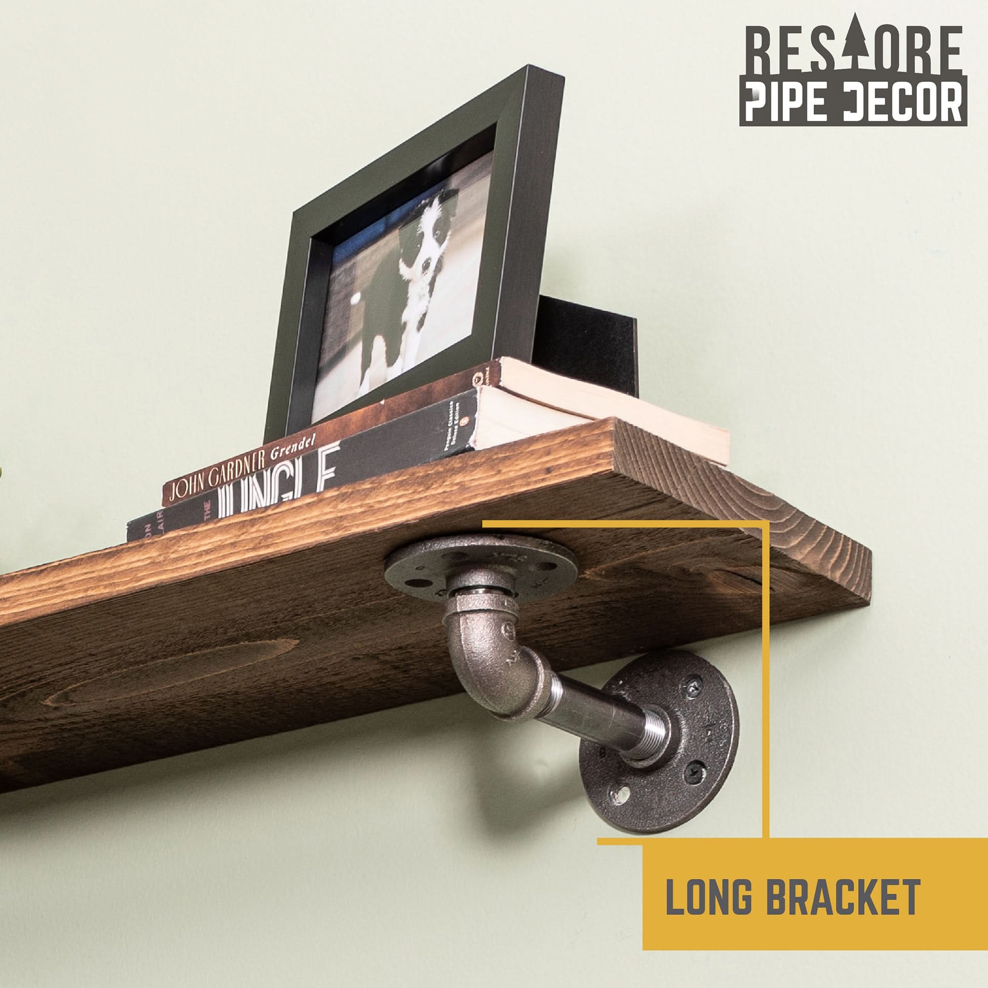 RESTORE Sunset Brown 36 in. Shelves with L-Shaped Brackets