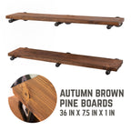 RESTORE Autumn Brown 36 in. Shelves with Straight Brackets
