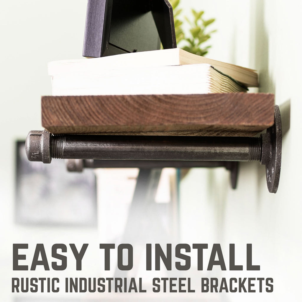 RESTORE Autumn Brown 36 in. Shelves with Straight Brackets