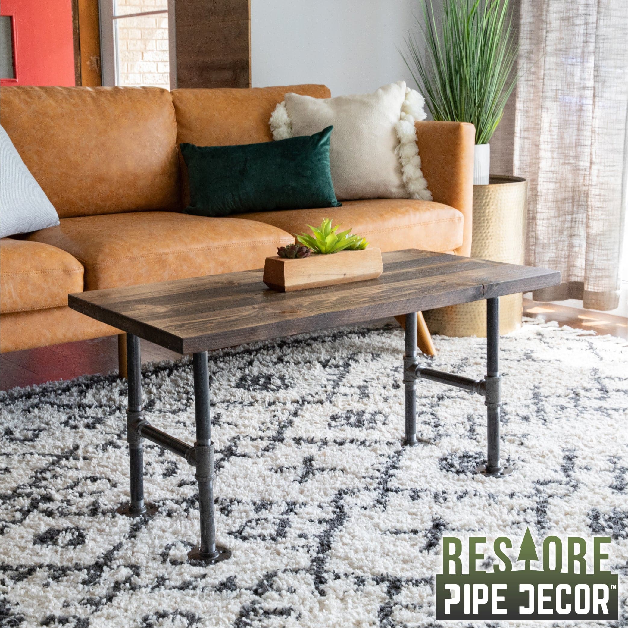 RESTORE Trail Brown Solid Wood Coffee Table