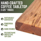 RESTORE Sunset Cedar Solid Wood Coffee Table