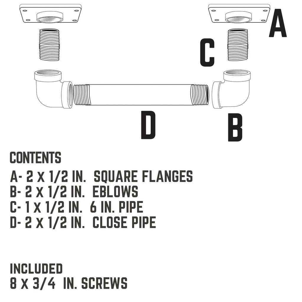 1/2 in. Square Barn Door Handle – 10.5 in. L