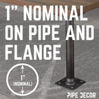 1 in. x 18 in. Square Flange Pipe Table Legs - 4 Pack