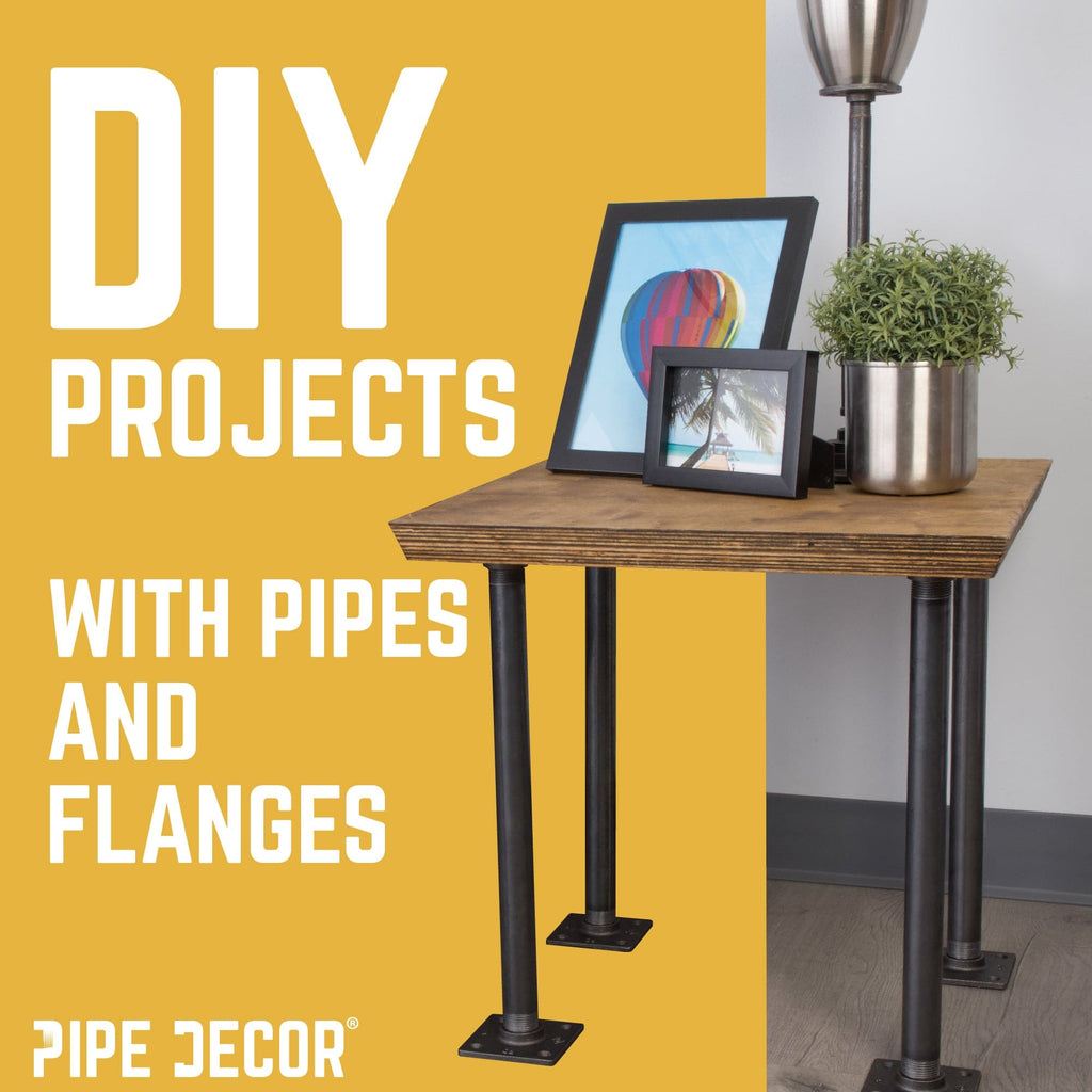 1 in. x 18 in. Square Flange Pipe Table Legs - 4 Pack