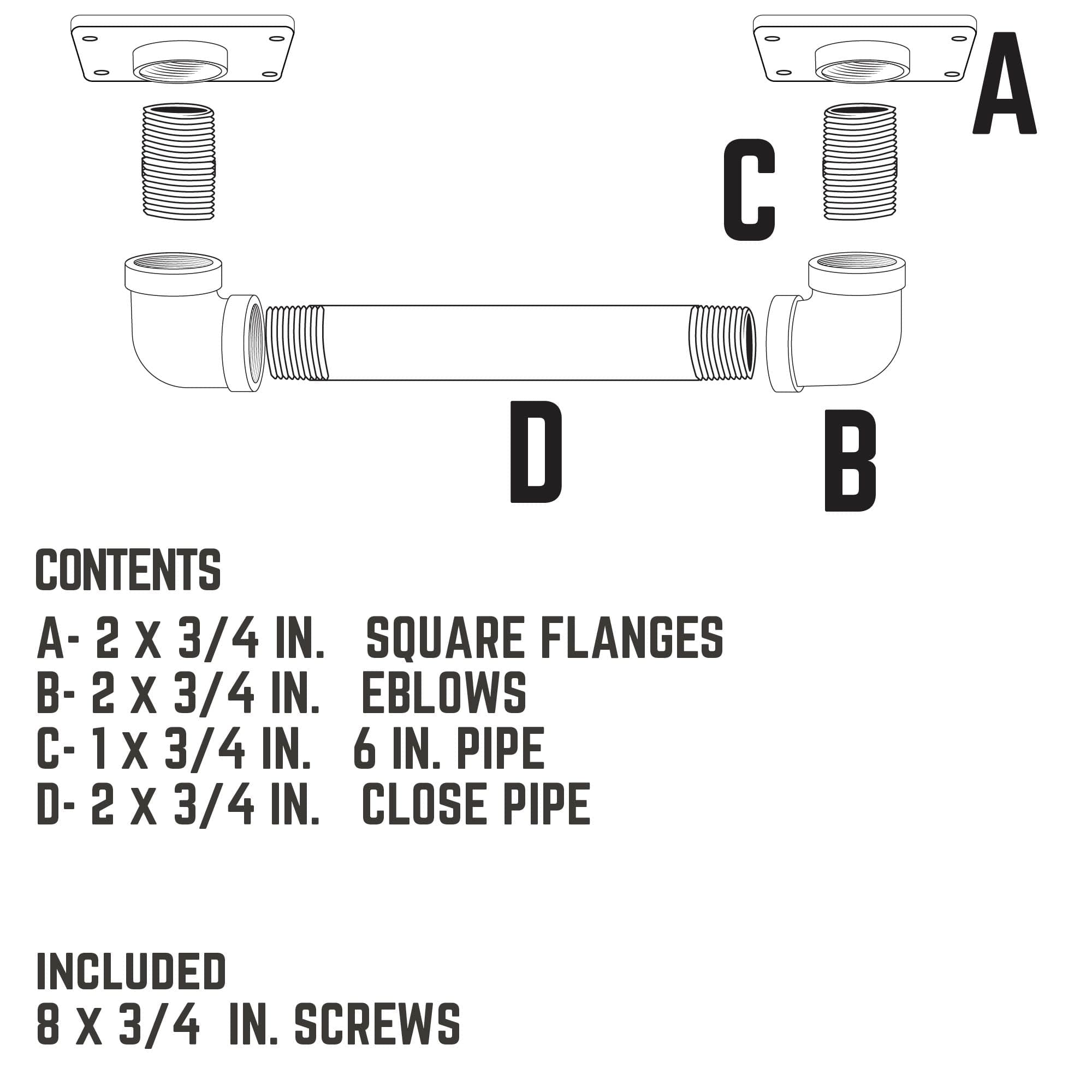 3/4 in. Square Barn Door Handle - 11 in. L
