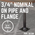 3/4 in. x 18 in. Square Flange Pipe Table Legs - 4 Pack