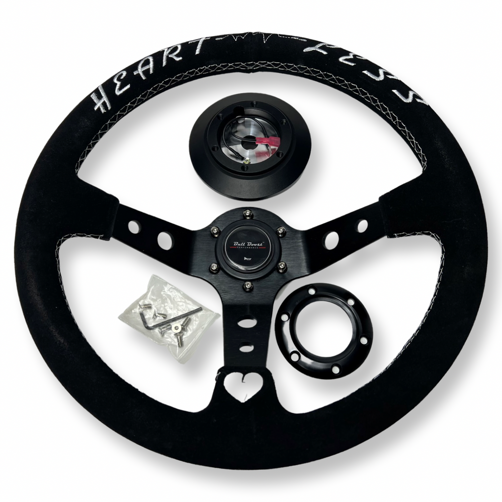 Deep Dish Steering Wheel + Short Hub Adapter Kit For S2000 RSX Prelude TL CL