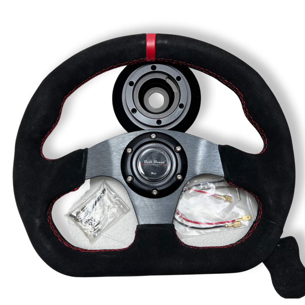 Short Hub Adapter + Suede Steering Wheel For 01-06 BMW 320 325 330 Z4 E90 E46H