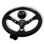 Suede Deep Dish Steering Wheel + Short Hub Adapter Kit For Cadillac Corvette Suburban Neon