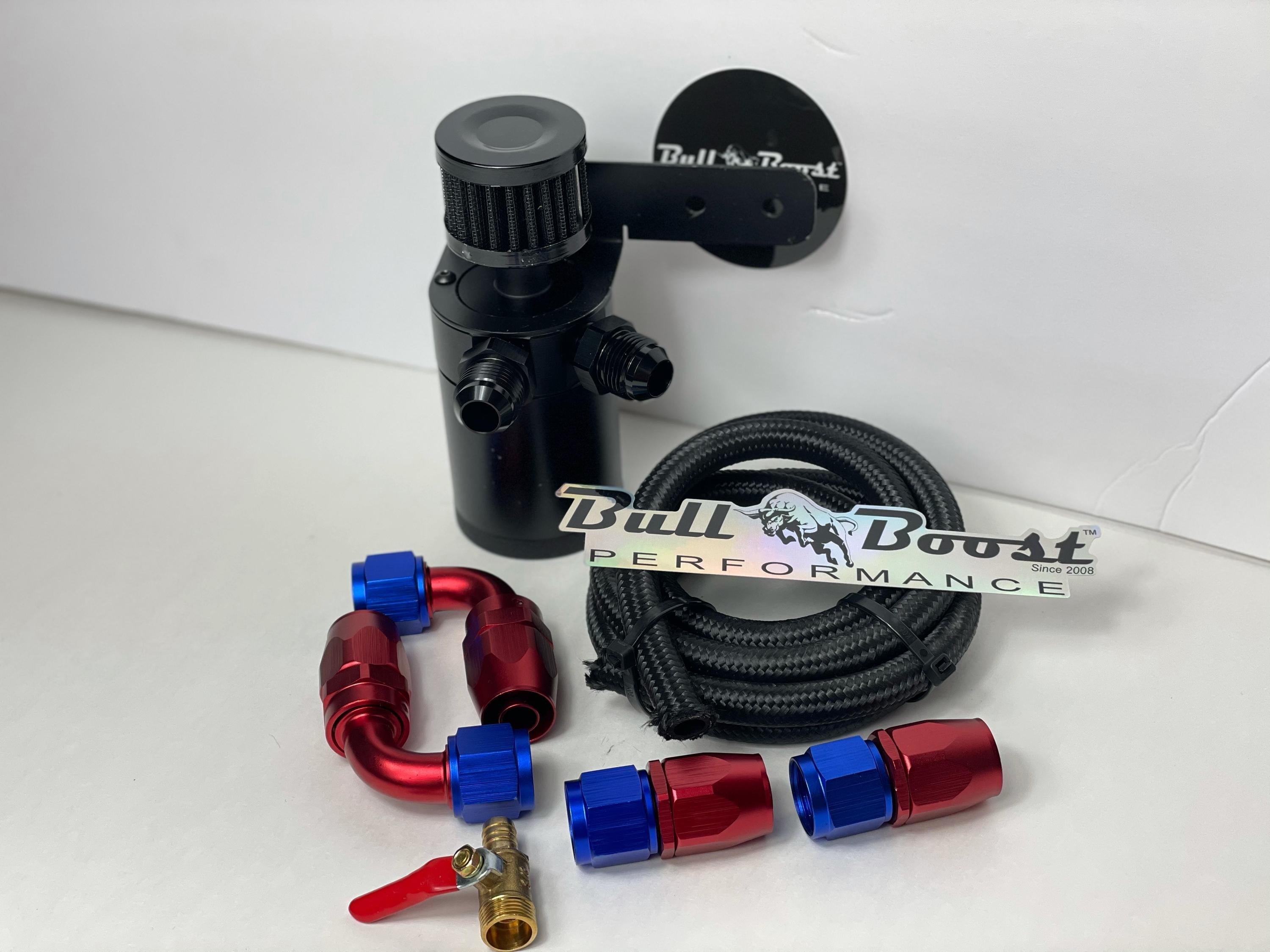 AN10 Motor Oil Catch Can 5ft Hose Kit Filtered Universal -AN10
