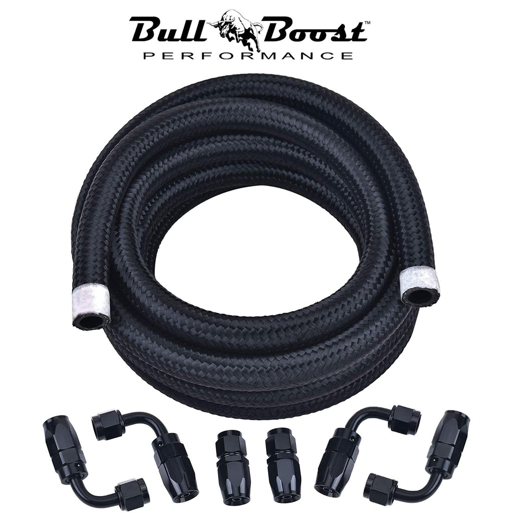 -6 AN Braided 3-8 Fuel Line Oil-Gas-Fuel Hose Line Aluminum Hose End Fitting Kit
