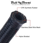AN10 -10AN Fitting Stainless Steel Braided Oil Fuel Hose Line Kit 10Feet Black
