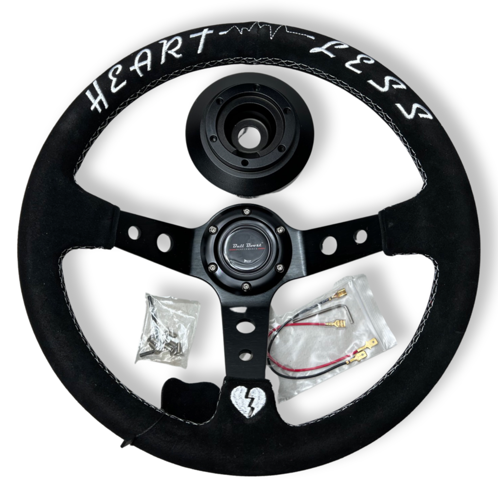 Short Hub Adapter + Suede Steering Wheel For 01-06 BMW 320 325 330 Z4 E90 E46H