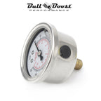Fuel Pressure Regulator Gauge 0-160 Psi Bar Liquid Fill Chrome Fuel Oil Rail