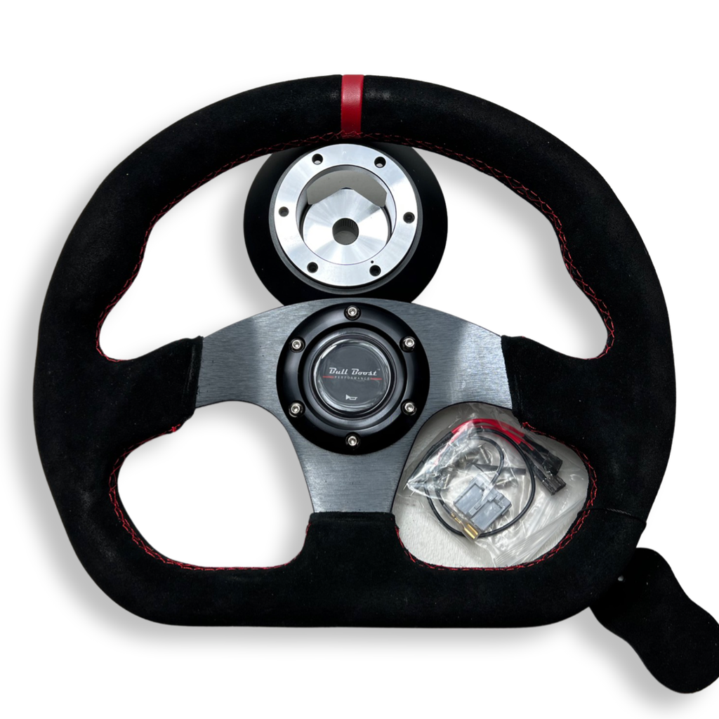 G35 G37 Suede Steering Wheel + Quick Release Short HUB Adapter