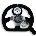 G35 G37 Suede Steering Wheel + Quick Release Short HUB Adapter