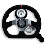 G35 G37 Suede Steering Wheel + Quick Release Short HUB Adapter