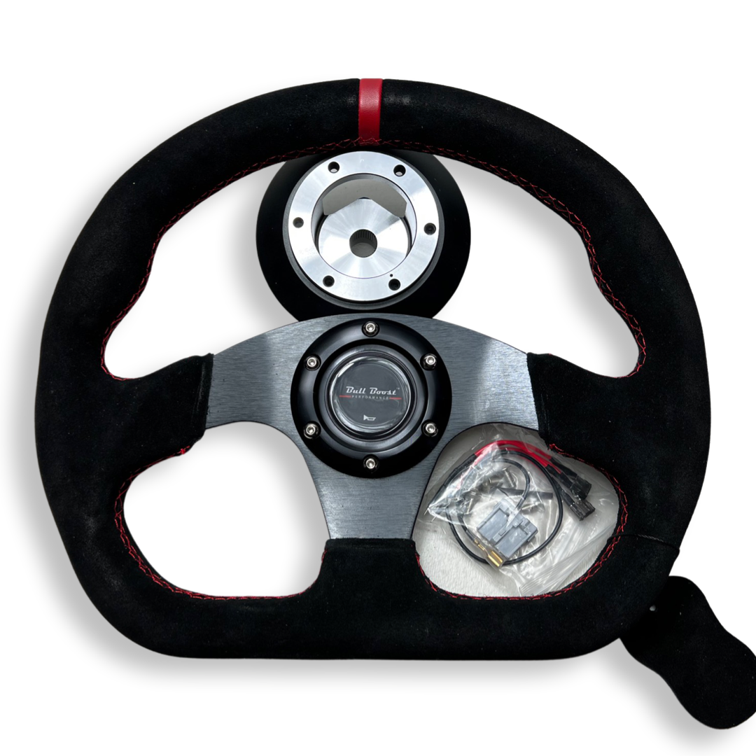 G35 G37 Suede Steering Wheel + Quick Release Short HUB Adapter