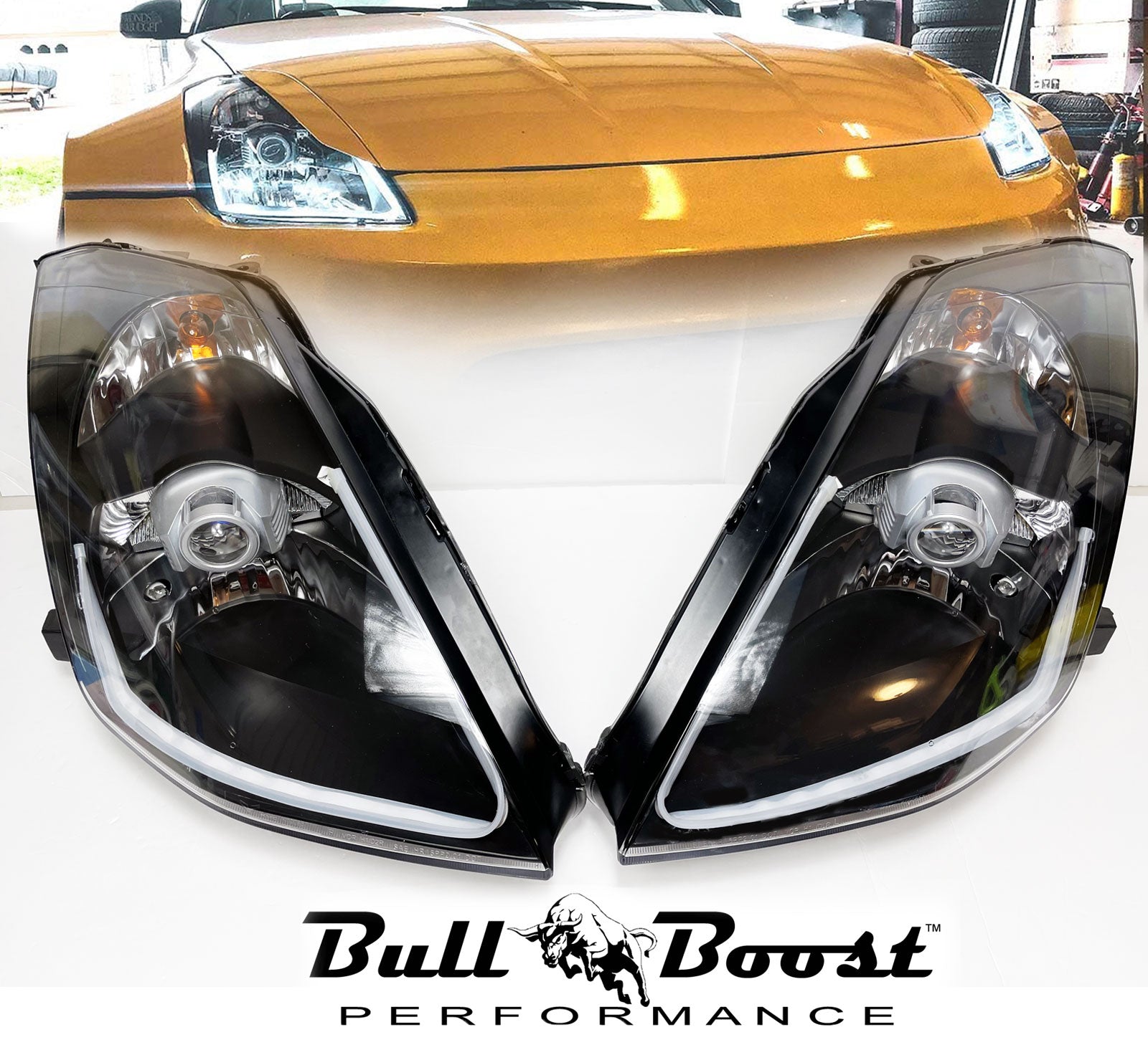 LED Headlamps For 2003-2005 NISSAN 350Z Z33 Fairlady [HID D2S Model] 8 Pin Headlights