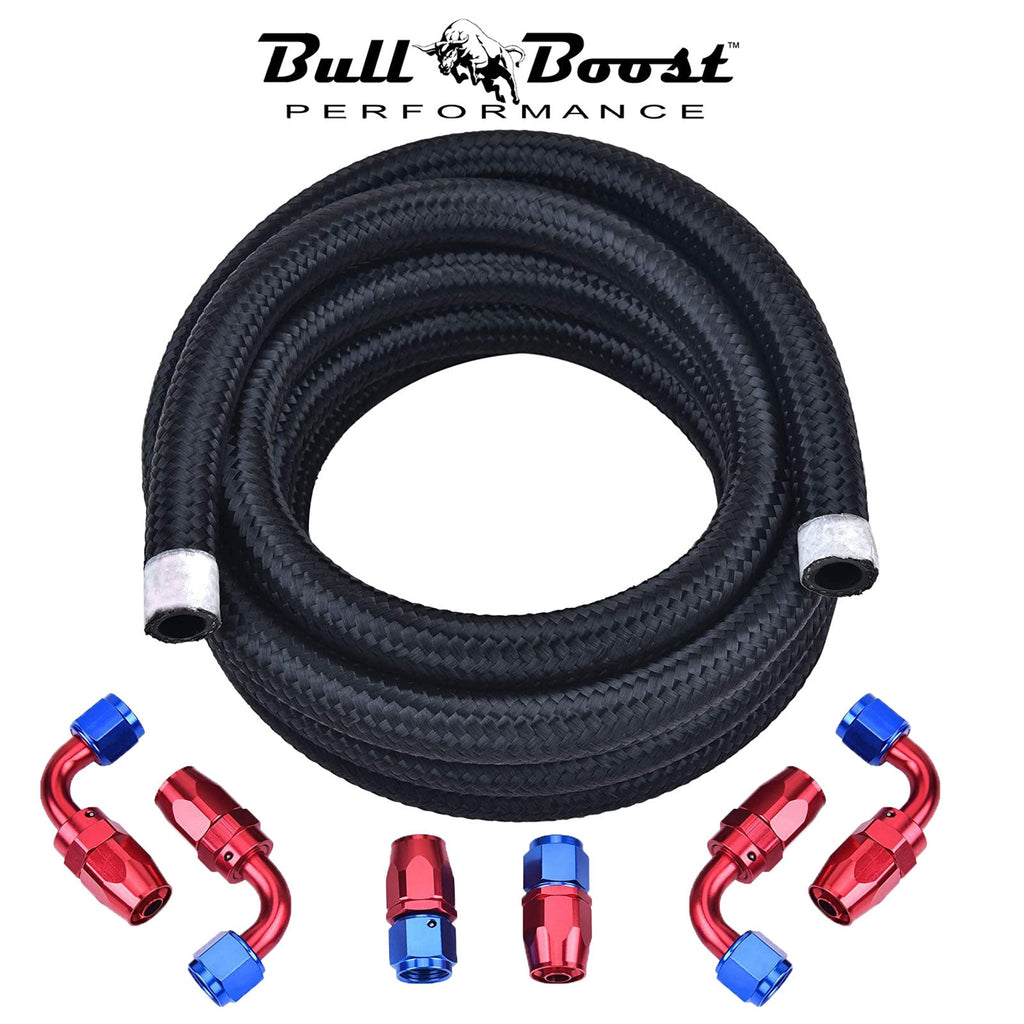 -8 AN Braided Fuel Line Oil-Gas-Fuel Hose Line Aluminum Hose End Fitting