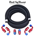-6 AN Braided 3-8 Fuel Line Oil-Gas-Fuel Hose Line Aluminum Hose End Fitting