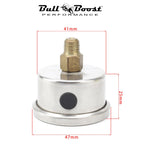 Fuel Pressure Regulator Gauge 0-160 Psi Bar Liquid Fill Chrome Fuel Oil Rail