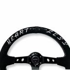 Suede Deep Dish Steering Wheel + Short Hub Adapter Kit For Cadillac Corvette Suburban Neon