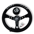 Suede Deep Dish Steering Wheel + Short Hub Adapter Boss Kit For Subaru BRZ FRS tC xB xD