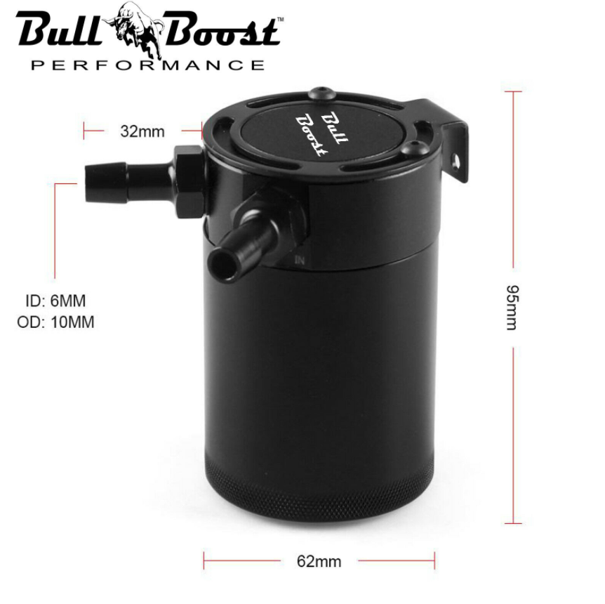 2x Billet Aluminum Baffled Oil Catch Can Reservoir Tank Racing 2-Port