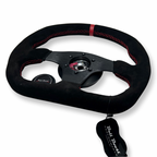 Suede Steering Wheel + Short Hub Adapter Kit For 02-07 Impreza WRX STI Legacy