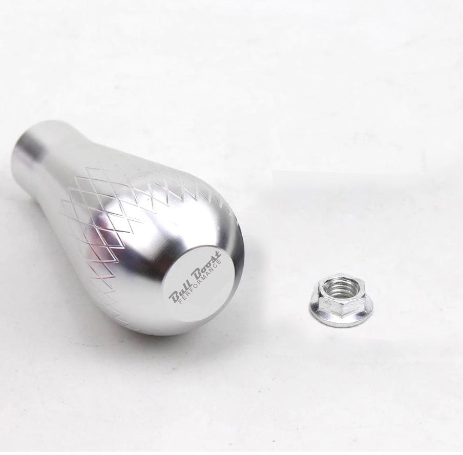 Billet Silver Tear Drop Weighted Shift Knob 195 Grams M10 x 1.5 Aluminum EG EK DC2 | AFFILIATE