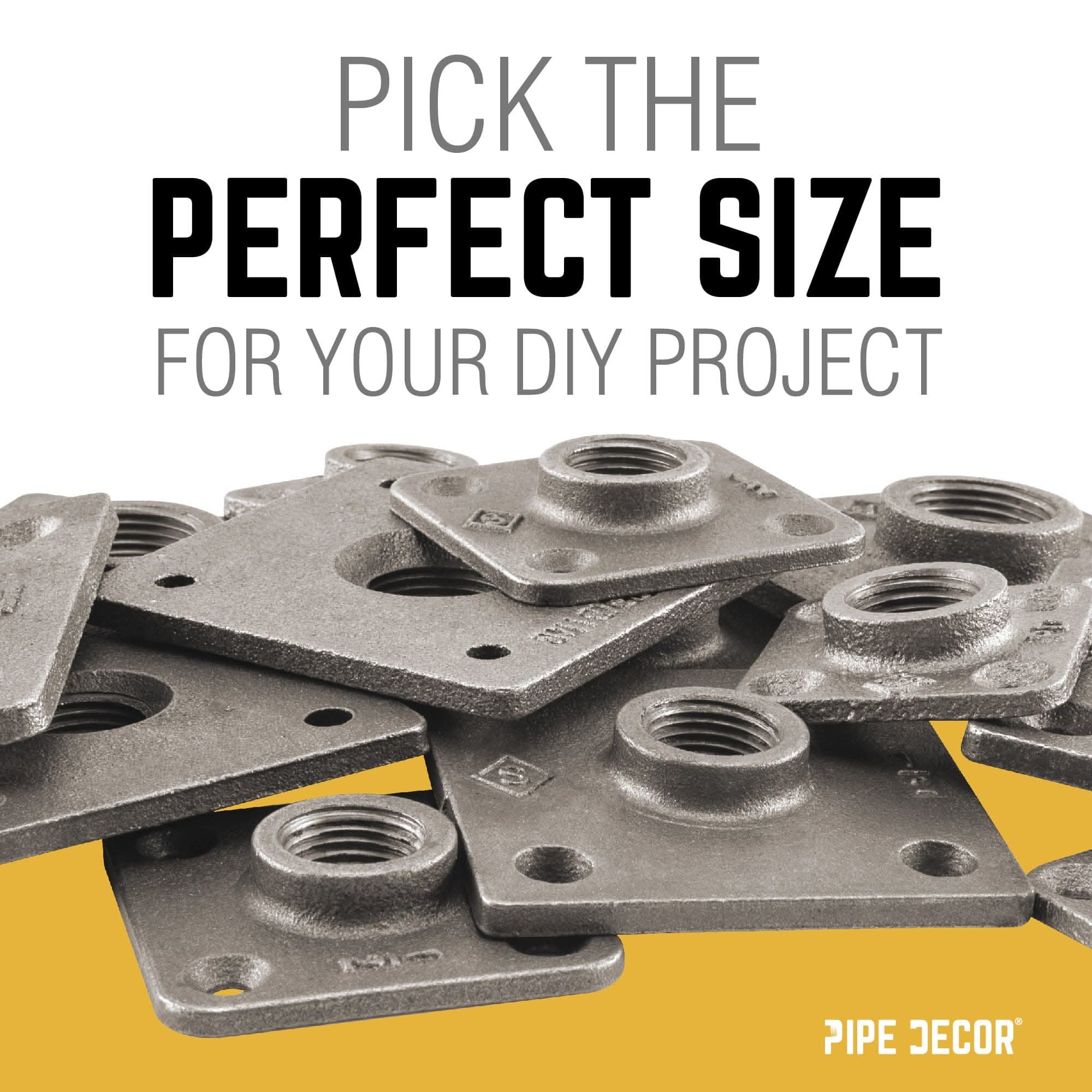1/2 in. Black Micro Mini Square Flange (8-Pack)