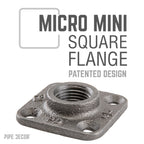 1/2 in. Black Micro Mini Square Flange