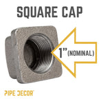 1 in. Black Square Cap